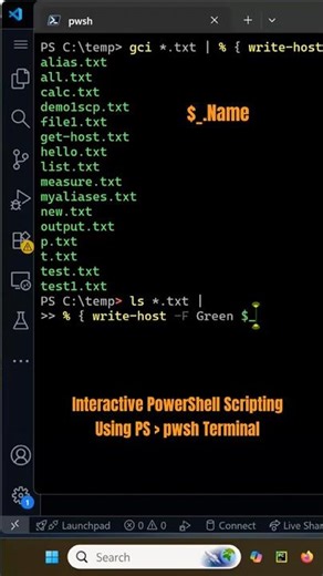 Interactive PowerShell Scripting Using PS pwsh Terminal #shorts #coding #powershell