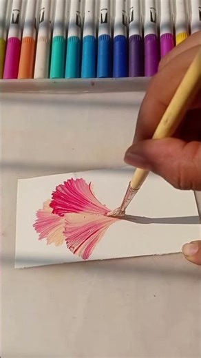 One Stroke Acrylic Flower Painting Idea #art #trending #viral #shorts #flowers