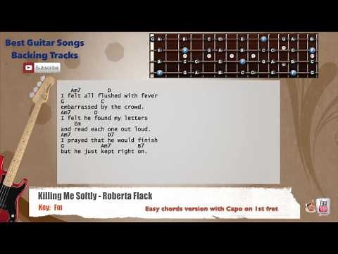 🎻 Killing Me Softly - Roberta Flack Bass Backing Track with scale, chords and lyrics