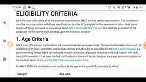 NEET 2020 Eligibility Criteria | NEET | Facebook