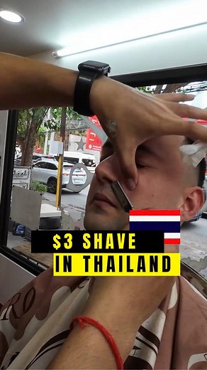 Ken Abroad | Travel Vlogger on Instagram: "$3 Shave in Bangkok, Thailand After my haircut in Bangkok, I decided to also get a shave. The haircut can be seen in my previous video. You can get shaves almost at every corner in Bangkok, Thailand for quite an affordable price. But how good will this shave in Bangkok be? How much does a shave cost where you live? #Thailand #Bangkok #bangkokstuff #bangkokthailand #travel"