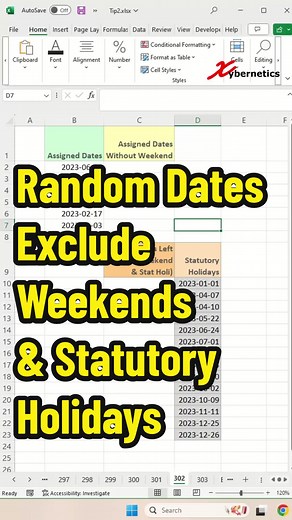 Generate random dates excluding weekends and Statutory holidays- Excel Tips And Tricks #microsoft #excel #exceltips #exceltricks #tips #tipsandtricks #fypシ゚viral #fypシ゚viral🖤tiktok☆♡🦋myvideo