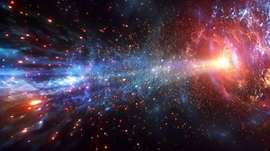 A Computergenerated Simulation of the Big Bang Illustrating the Expansion and Formation of the Universe from Fundamental Stock Footage - Video of particles, field: 331379618