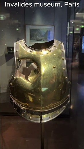 The battle damaged armor of cavalryman Fauveau, killed by a direct hit by a cannon ball at Waterloo