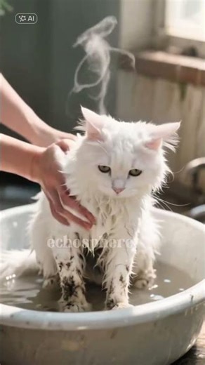This Angora Cat Was Rescued Just in Time 😭 #cat #rescuecats