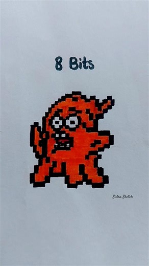 64 bits 32 bits 16 bits 8 bits 4 bits 2 bits 1 bit#pixelart #shortsfeed #art #foryou #drawing #viral