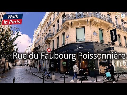 Rue du Faubourg Poissonnière (4K) | Paris Walking Tour
