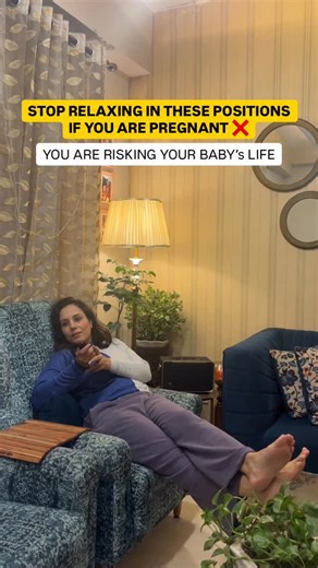Radhika Plaha | Prenatal | Postnatal | Garbhasanskar Coach on Instagram: "Pregnant and love relaxing on the couch? 🛋️ Be careful mama—some sitting and lying positions can put unnecessary pressure on your abdomen, reduce blood flow, and may even affect your baby’s safety ❌ Choose supportive, side-lying or upright positions that protect your back, bump, and baby 🤰💛 Save + Share this reel and comment “SAFE” if you want more pregnancy safety tips. [pregnancy tips, pregnancy safety, safe pregnancy