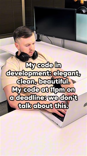 Developer Code Quality vs Deadline Code Quality 😭 #programmer #shorts