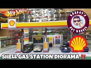 Shell Gasoline Station Diorama Assembly (1:64 scale)