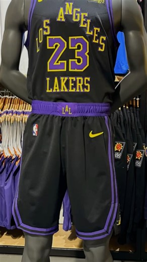 8.4K views · 79 reactions | The Los Angeles Lakers' '23-'24 Nike City Edition portrays the evolution of the Lakers' identity, with the triangle word mark as a throwback symbol from when they first moved to the West Coast from Minneapolis in the '60s.  SHOP NOW ➡️ at the Link in Bio. | NBA Store | Facebook