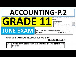 MEMO ACCOUNTING P.2 GRADE 11 JUNE EXAMS MEMO 2024 THUNDEREDUC, GRADE 11 JUNE EXAMS MEMO 2024