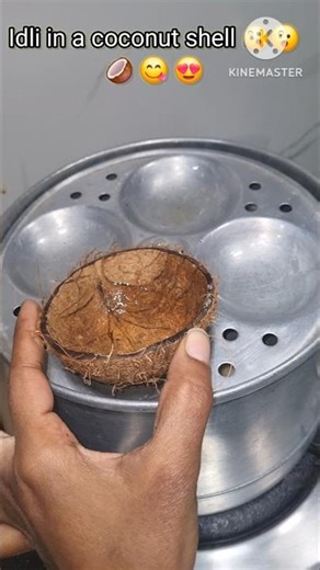Idly in a Coconut Shell 😲 #Indian breakfast #shorts #ytshorts #viral #shortvideo #Vasunaveenasri