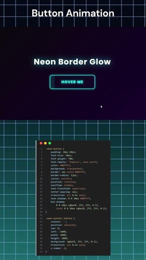 Neon Border Glow Button Animation #shorts