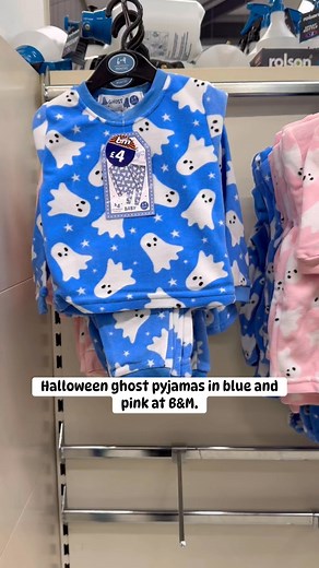 Halloween ghost pyjamas in blue and pink at B&M. #halloweenpyjamas #halloweenclothing #halloweenclothes | Baby Deals UK