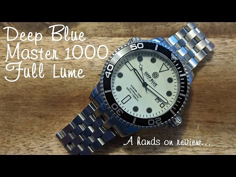 Deep Blue Master 1000 full lume automatic diver's watch - hands on review