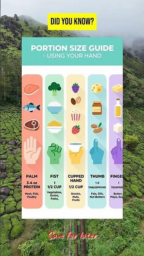 Portion size guide using your hand