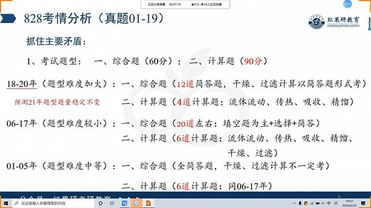【厦门大学】828传递过程与单元操作20考情分析讲座