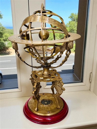 Large Brass Armillary Sphere With Working Compass: Vintage Nautical Decor - Etsy