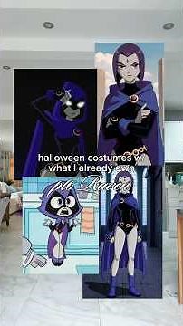 Easy Raven Teen Titans Halloween costume 🐦‍⬛ #halloweencostume #costumeideas #raven #teentitans