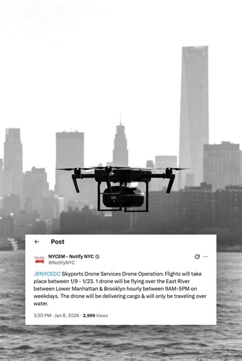 New York begins cargo drone trial between Manhattan and Brooklyn