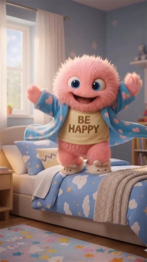 45K views · 7.2K reactions | Life can try to get you down but don’t have to worry so much, be happy 凉 Pipp, the pink fluffy monster friend, jumps out of bed every morning excited for to make magic. What brings you joy today?  | The Monster Library | Facebook