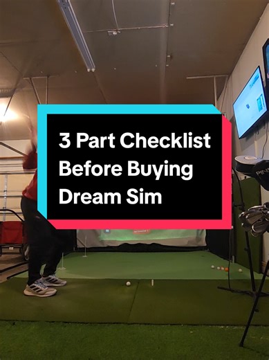Three-part checklist before buying your dream sim.. #golfsimulator #indoorgolf #garagegolf
