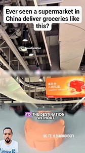 5.5K views · 48 reactions | Supermarket in China takes delivery to the next level with this unique system. Shopping and receiving orders has never been this futuristic. #DeliverySystem #SmartShopping #negarachinasubur #ChinaInnovation #ChinaFuture #ChinaProsperity #CreativeChina | Muhammad Ikram Nabil Yassir | Facebook