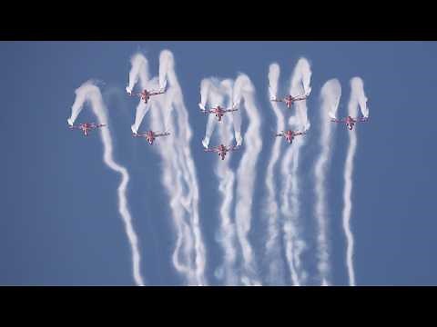 【Aero India 2025】 Surya Kiran's perfectly coordinated aerobatics
