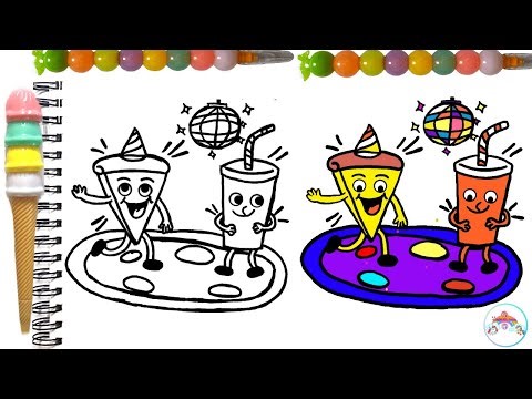 How to Draw a Pizza Party! Easy Drawing for Kids! 🍕🎉 Cool 😎 pizza