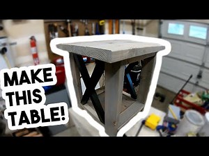 DIY Wood Projects: Rustic farmhouse style end table build - EASY & CHEAP 2x4 project