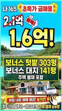 5천 내렸다! 아궁이 황토방+밭 300평 다 주는 경주 1억대 전원주택 급매! #1억대시골집 #1억대전원주택 #경주전원주택