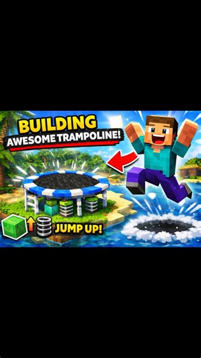 I Built a REAL Trampoline in Minecraft 🤯 (This Actually Works!) #minecraft #gaming #shorts