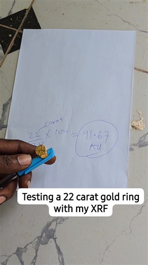 Using XRF for Gold Detection Recently, I used a Niton XRF analyzer to test a 22-carat gold ring, and the result showed 88% Au — slightly below the theoretical 91.7% expected for 22K gold. Minor differences like this often arise from surface conditions, alloy composition, or calibration factors. Beyond purity checks, XRF is a powerful exploration tool. In the field, it provides real-time geochemical data, detecting not just gold but pathfinder elements such as As, Pb, Zn, Cu, and Bi — all importa