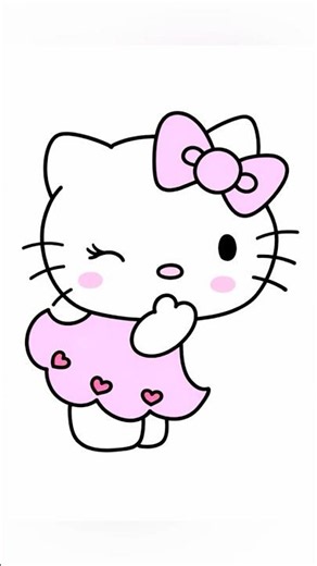 🎀 How to Draw Hello Kitty Step by Step | Easy Drawing Tutorial for Beginners 🐱 #kitty #tutorial