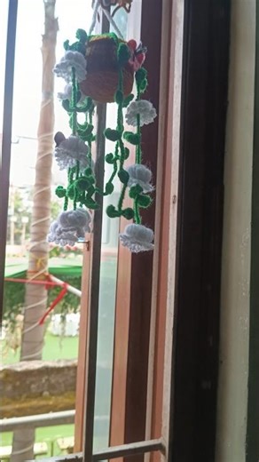 FLOWER HANGING 🥀 #crochet #crochetpatterns #freetimecreation #handmade #loveknitting #summerknits