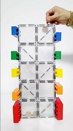 Build coin drops with Duplo and CONNETIX Magnetic Tiles