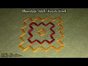 100. Karnataka Kasuti Stitch | BASIC EMBROIDERY | hand embroidery tutorial | kasuti stitch: 1