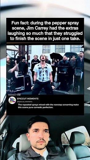 Fun fact: during the pepper spray scene, Jim Carrey had the extraslaughing so much that they