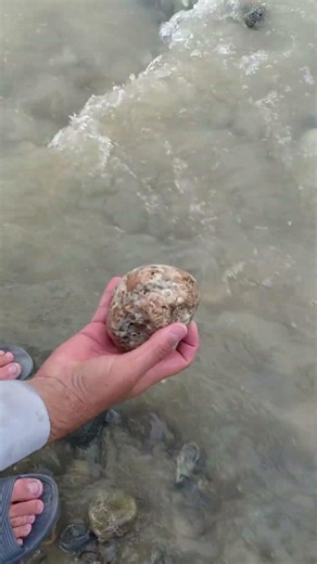 What’s hiding inside this river rock?💎 #geode #nature #shortsfeed #shorts #crystals #satisfying