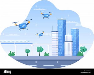 Drone with Camera Remote Control Driven Flying Over to Taking Photography and Video Recording in Flat Cartoon Background illustration Stock Vector Image & Art - Alamy
