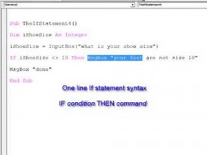 14. Introduction to Programming with VBA - One Line If Statement