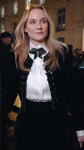 Diane Kruger arrives at Giorgio Armani Privé Spring/Summer 2026 Show at Palazzo Armani in Paris.