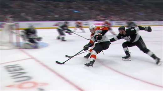 Michkov scores from below the goal line