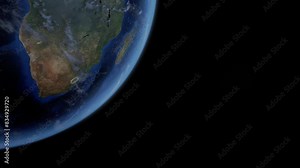 Fly Zoom into Lesotho, Maseru, Teyateyaneng, through space to see the country map region from above from space. Detailed map Showing area, HD and 4K. Animation.