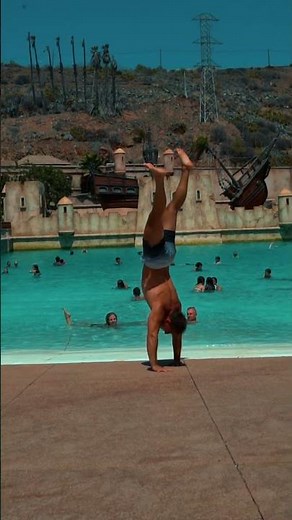 Handstand is the coolest pool party trick!