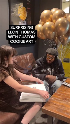 68K views · 129 comments | it’s time the world saw @leonthomas see his history in cookies!! it was a true honor to celebrate him—from the victorious days (real ones remember the pregnant marathon runner) to 6 (six!!!!) Grammy nominations, and everything in between❣️ thank you @atkylierose for the commission 﫶 from here to anywhere, mwah! | Cookie in the Kitchen | Facebook