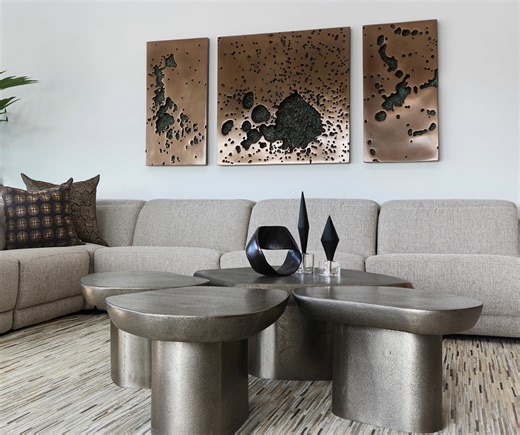 ✨ Not your average coffee table moment! The Clawson Bunching Cocktail Tables and End Table bring sculptural vibes and serious style to your space.�With free-flowing curves and a graphite finish, they’re the kind of pieces that get people talking. Style that plays well solo or together. Which setup feels most you? Shop the sale here: https://robbstucky.com/Promotion/Transform-Your-Living-Space-Event #lifestyleelevated #robbstucky #fortmyersinteriordesign #sarasotainteriordesign #bocaratoninterior