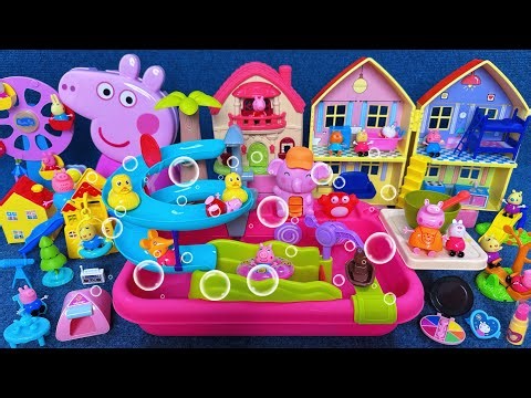18 Minutes Satisfying with Unboxing Peppa Pig Water Park Slide Pool Playset ASMR | Review Toys
