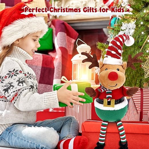 Singendes Tanzendes Weihnachts Plüschtier Weihnachtselch Kuscheltiere Plüsch Weihnachten Dekoration Stofftiere Plüschpuppe Spielzeug mit Aufzeichnungs, Weihnachtsdekorationen Kinder Geschenk Home Deko